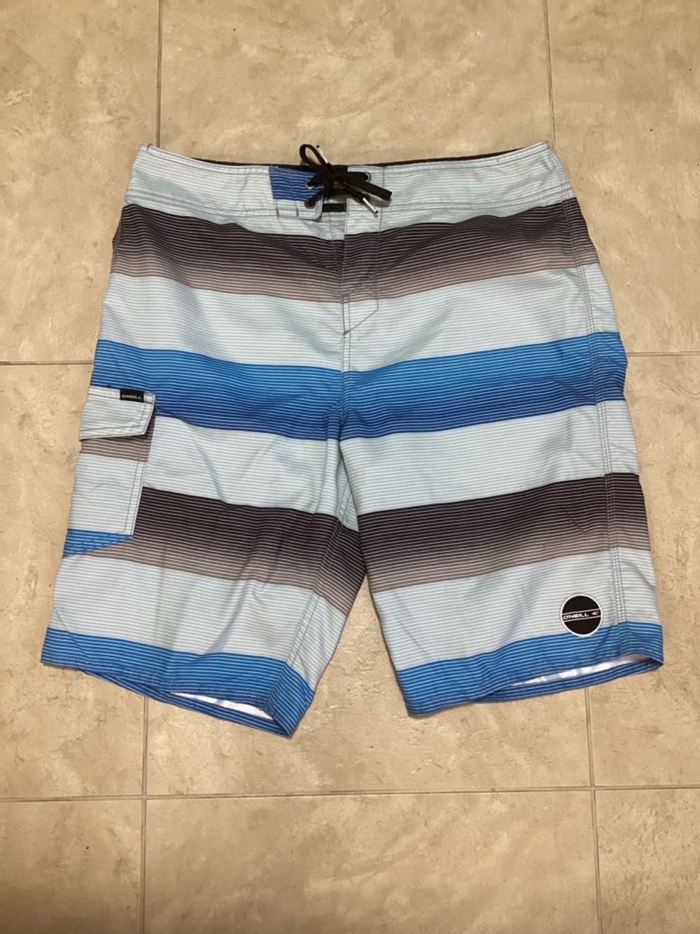 O'Neill Men’s Striped Board Shorts, Size 32.